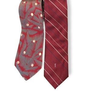 LUXURY Brand Fendi & Yves St Laurent Neckties LOT 2 Piece Bundle